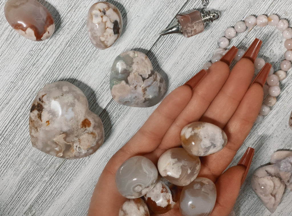 Flower Agate Tumbled Stones