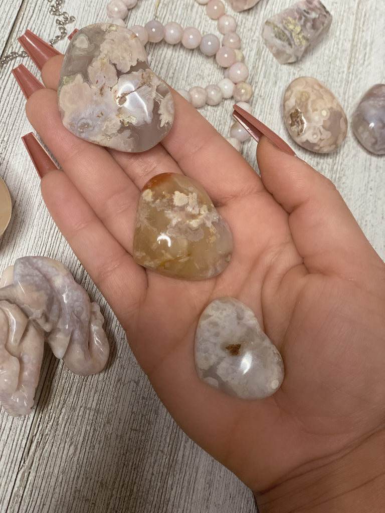 Flower Agate Hearts