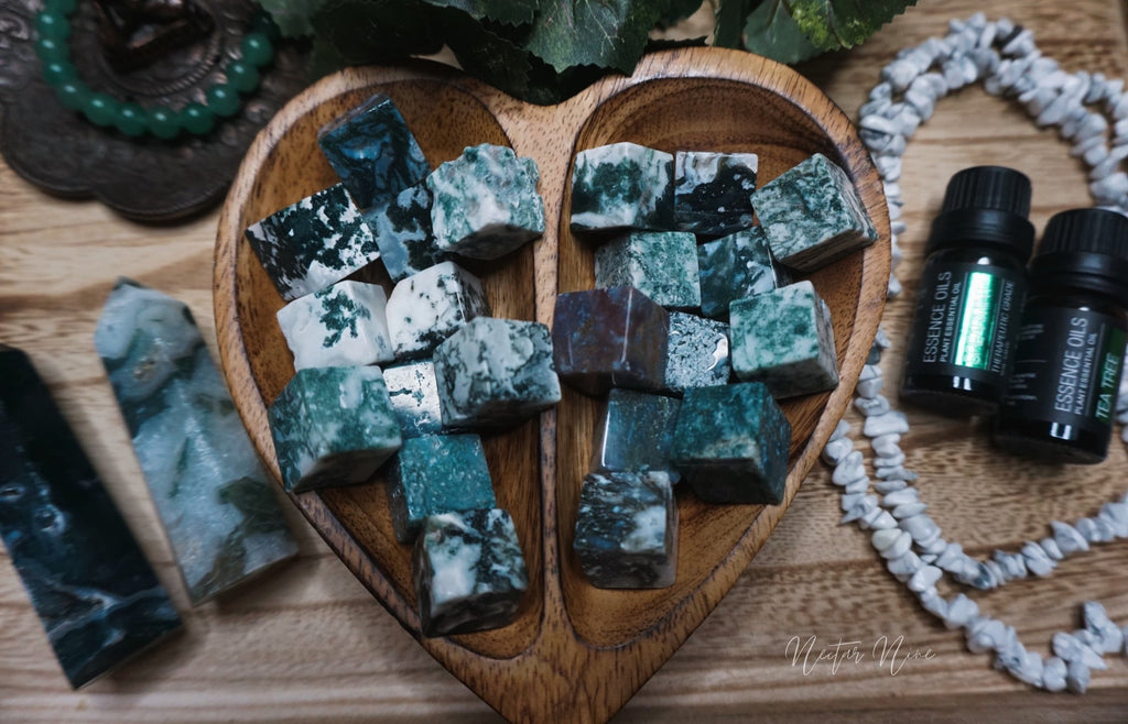 Moss Agate Cubes