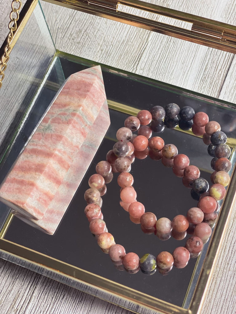 Pink Lepidolite Crystal Bracelets