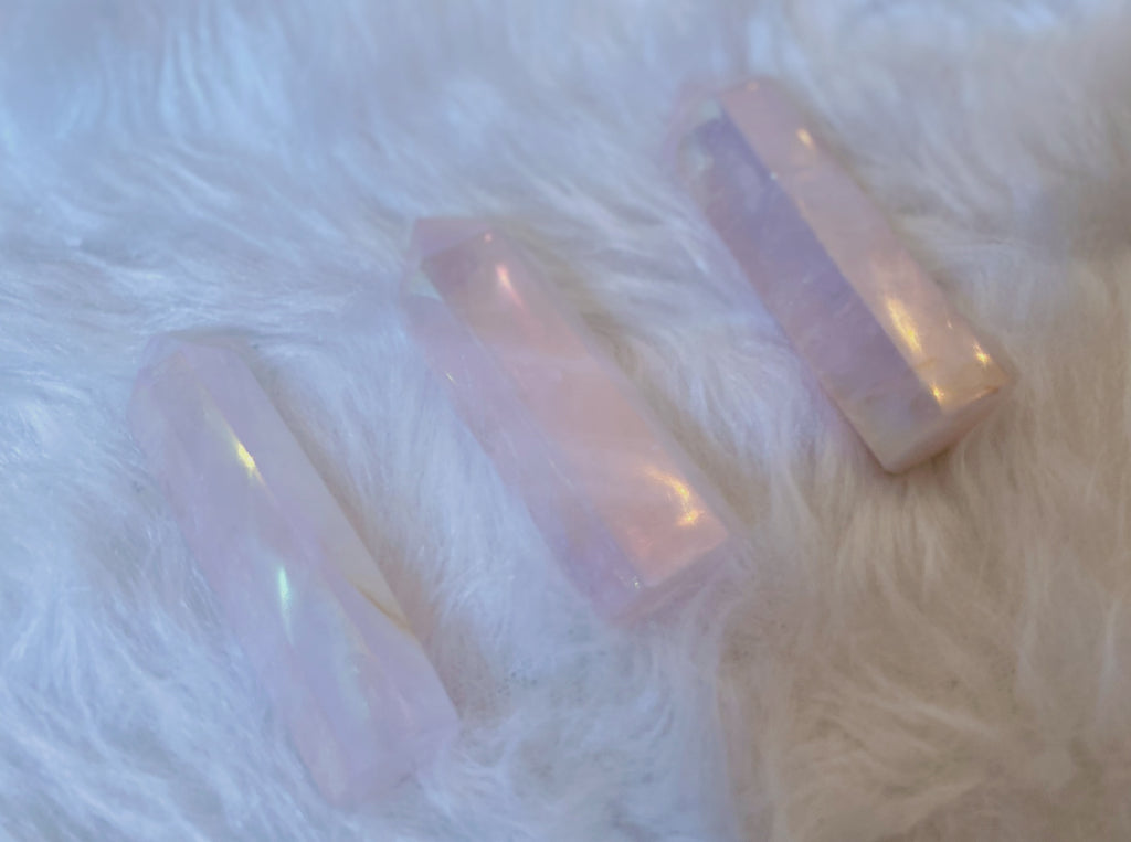 Aura Rose Quartz Towers