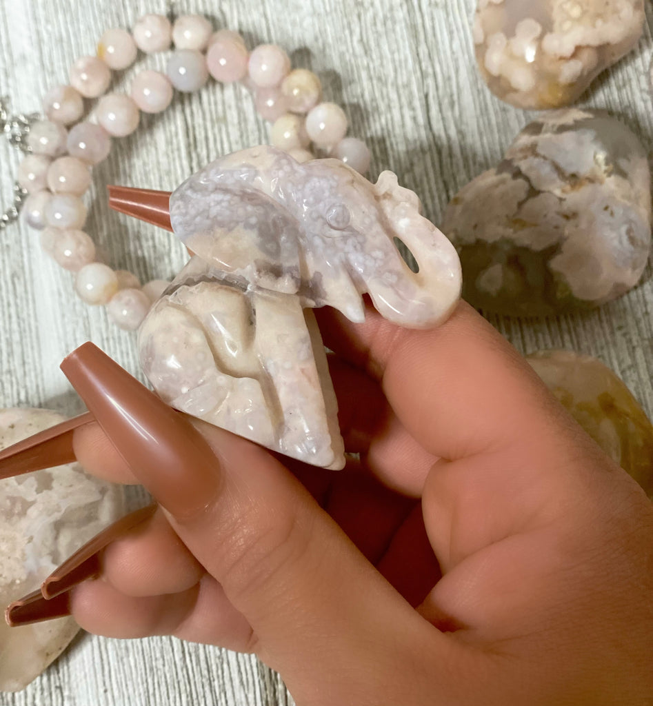 Flower Agate Elephant