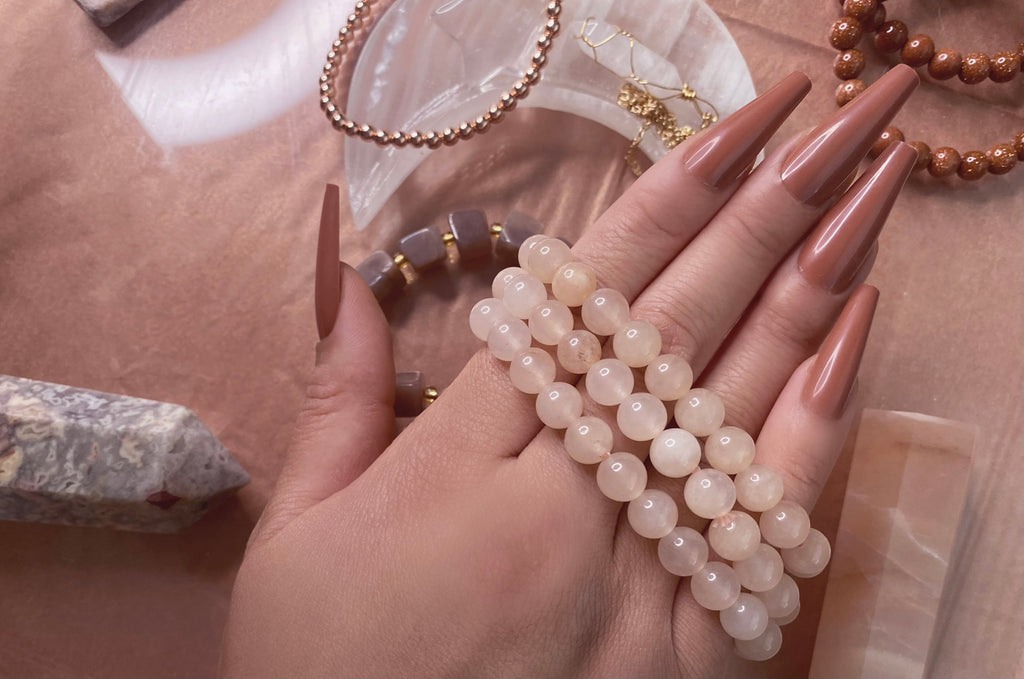 Peach Aventurine Crystal Bracelets