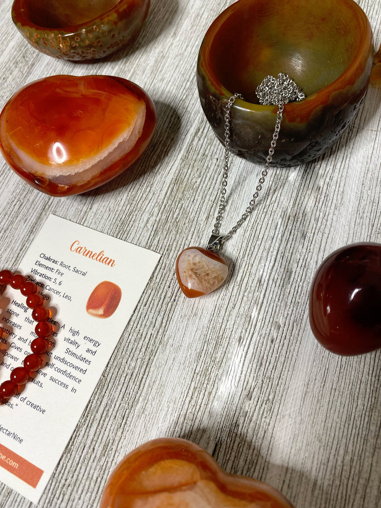 Carnelian Heart Necklaces